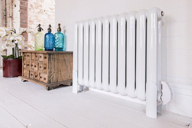 Electric Pod radiator floor-mounted in white